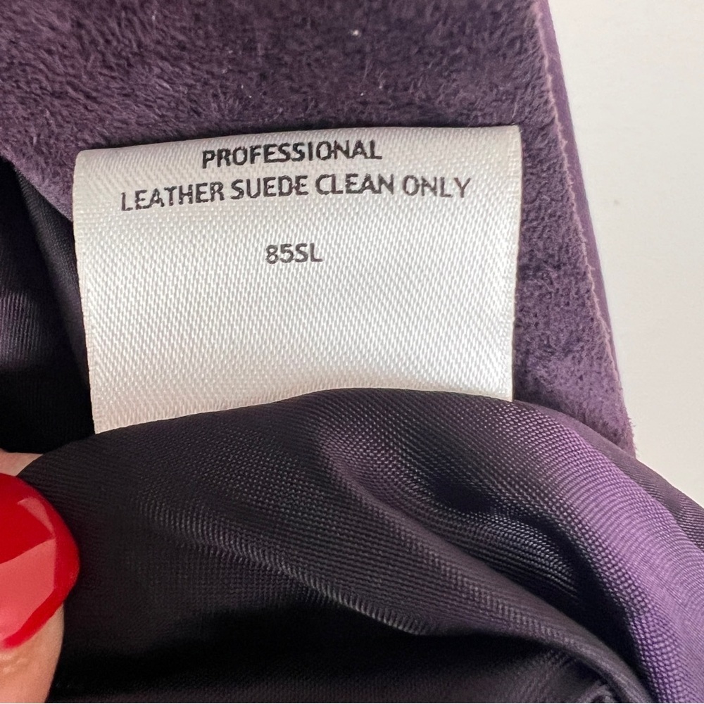 Eileen Fisher 100% Goat Suede Jacket Open Front Blazer - Picture 6 of 7